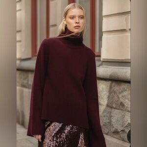 Ann Taylor Wool Blend Oversize Turtleneck Sweater